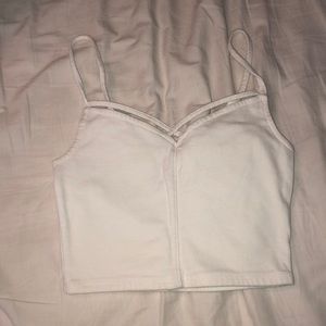 Hollister cross cross white crop top